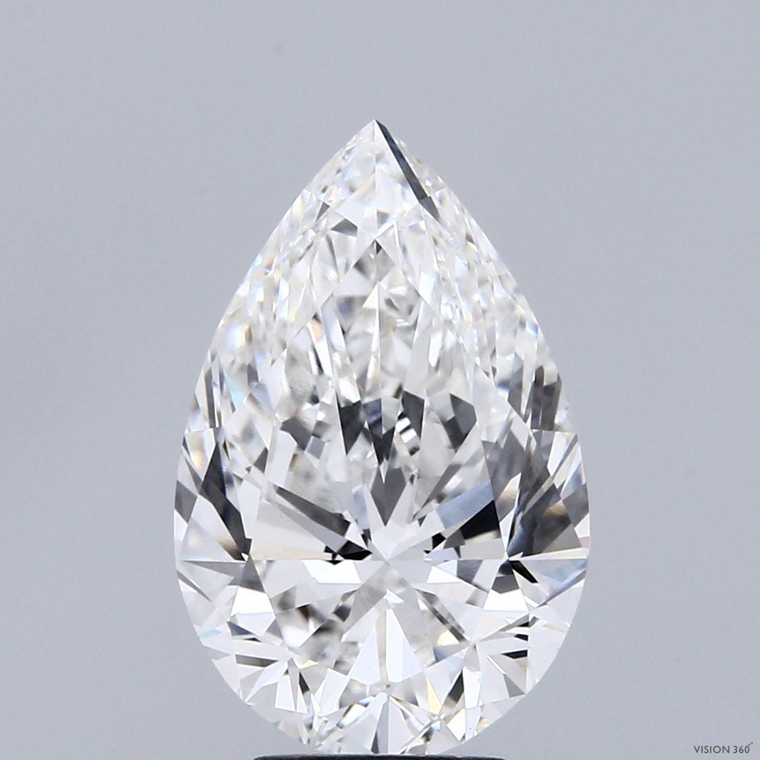 4.55 Carat Pear Lab Grown Diamond, Excellent Polish, F Color, VVS2 Clarity