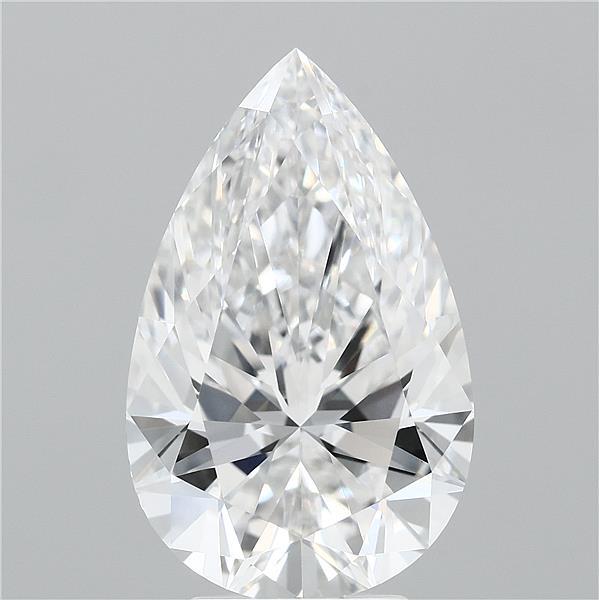5.02 Carat Pear Lab Grown Diamond, Excellent Polish, E Color, VVS1 Clarity