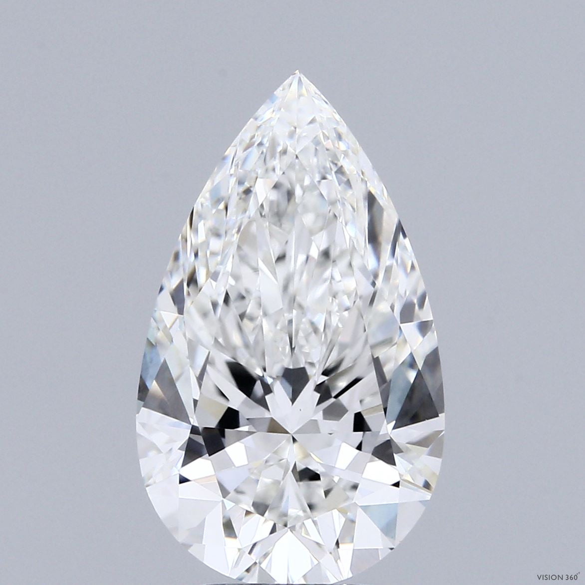 5.07 Carat Pear Lab Grown Diamond, Excellent Polish, F Color, VVS2 Clarity