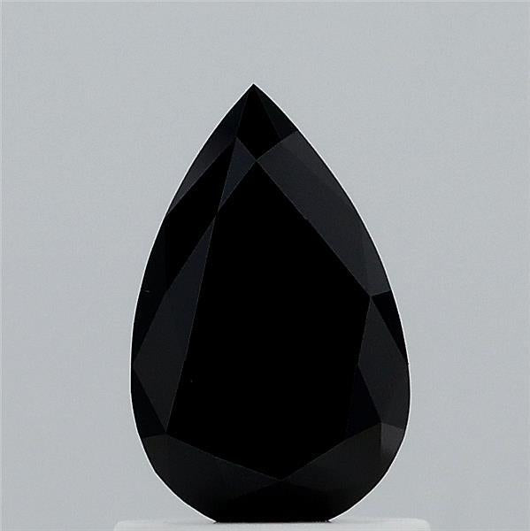 0.79 Carat Pear Lab Grown Diamond, Fancy Black Color