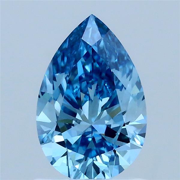 1.04 Carat Pear Lab Grown Diamond, Fancy Vivid Blue Color, VVS2 Clarity
