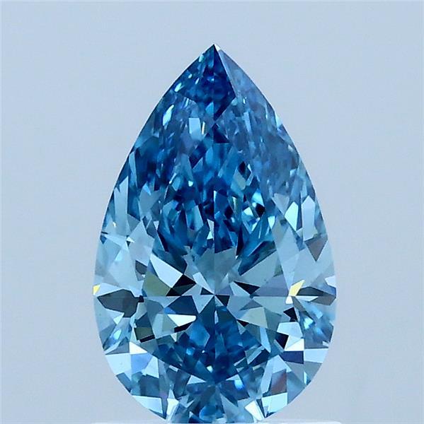 1.03 Carat Pear Lab Grown Diamond, Fancy Vivid Blue Color, VS1 Clarity