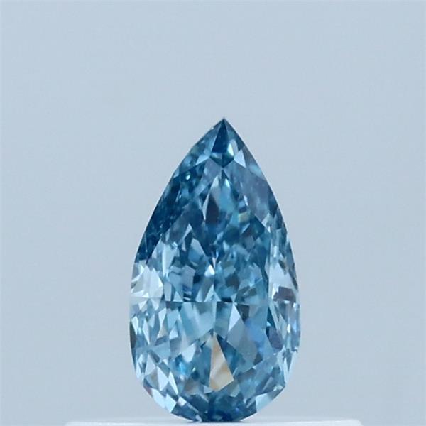 0.35 Carat Pear Lab Grown Diamond, Fancy Vivid Blue Color, VVS2 Clarity