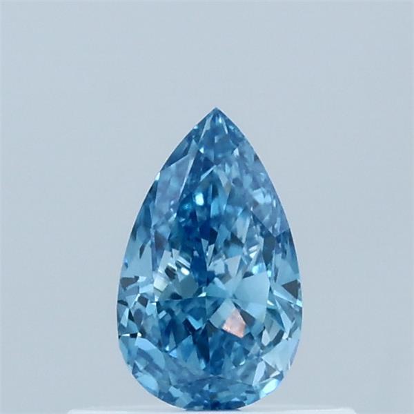 0.43 Carat Pear Lab Grown Diamond, Fancy Vivid Blue Color, VVS1 Clarity