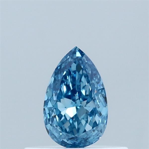 0.34 Carat Pear Lab Grown Diamond, Fancy Vivid Blue Color, VS1 Clarity