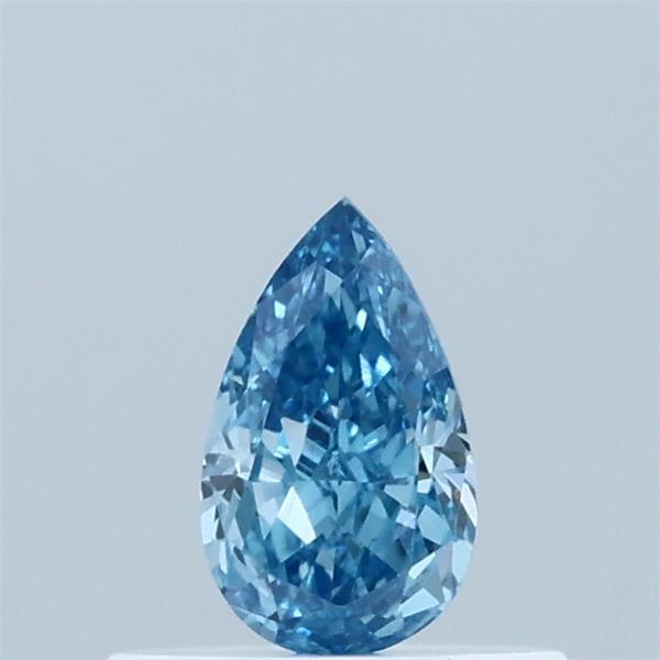 0.34 Carat Pear Lab Grown Diamond, Fancy Vivid Blue Color, VVS2 Clarity