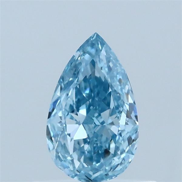 0.52 Carat Pear Lab Grown Diamond, Fancy Vivid Blue Color, IF Clarity