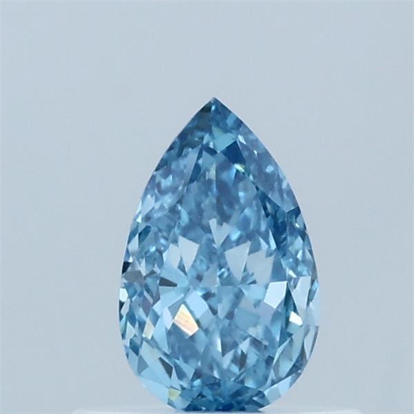 0.55 Carat Pear Lab Grown Diamond, Fancy Vivid Blue Color, VS1 Clarity