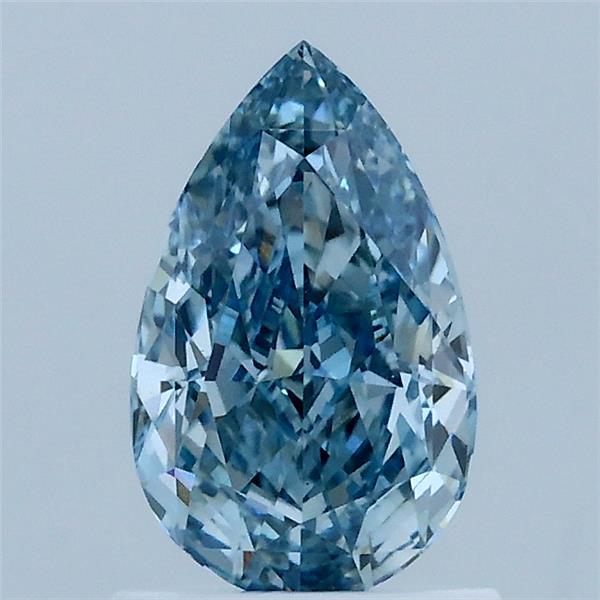1.09 Carat Pear Lab Grown Diamond, Fancy Vivid Blue Color, VS1 Clarity