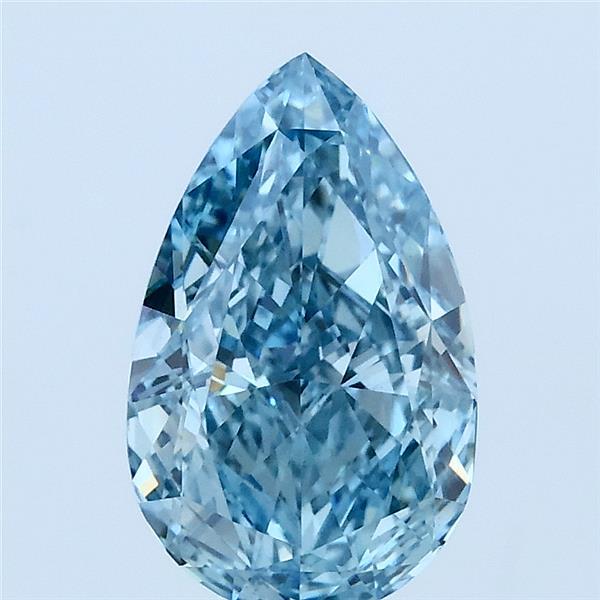 2.06 Carat Pear Lab Grown Diamond, Fancy Vivid Blue Color, VS1 Clarity