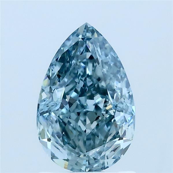 1.22 Carat Pear Lab Grown Diamond, Fancy Intense Blue Color, VS1 Clarity