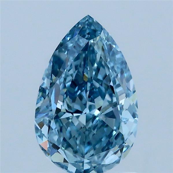 1.57 Carat Pear Lab Grown Diamond, Fancy Vivid Blue Color, VS1 Clarity