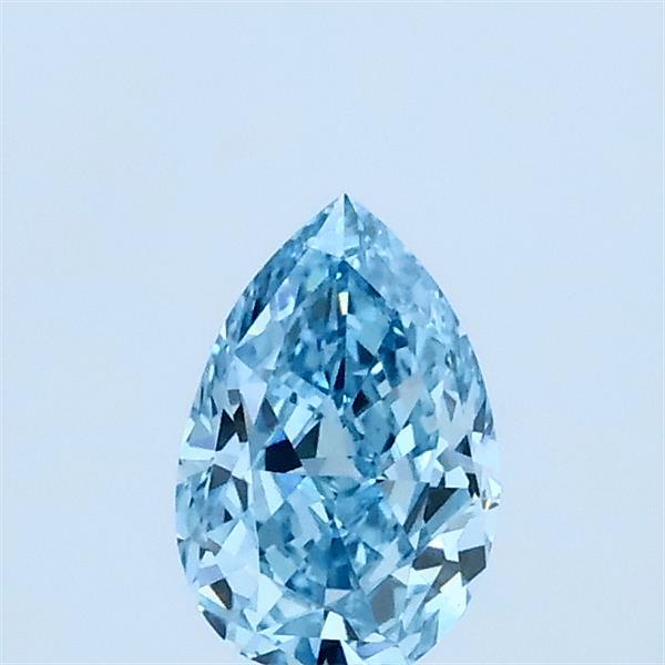 0.50 Carat Pear Lab Grown Diamond, Fancy Vivid Blue Color, VS1 Clarity