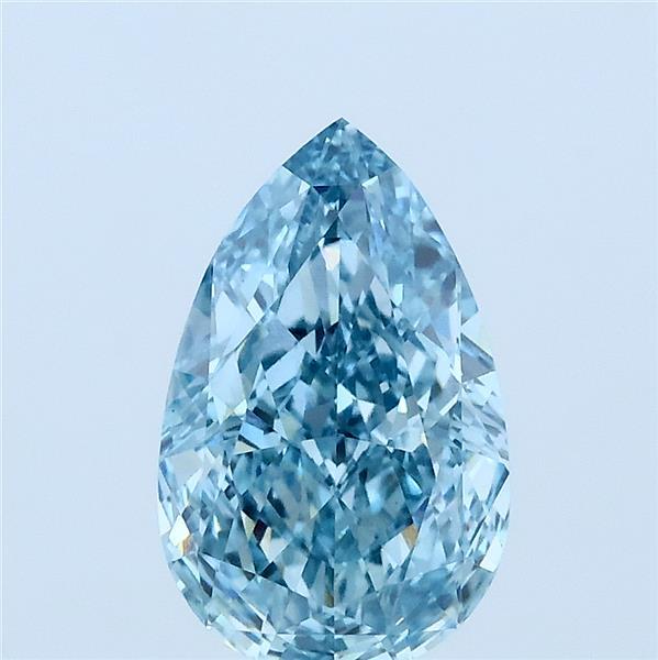 2.02 Carat Pear Lab Grown Diamond, Fancy Vivid Blue Color, VS1 Clarity