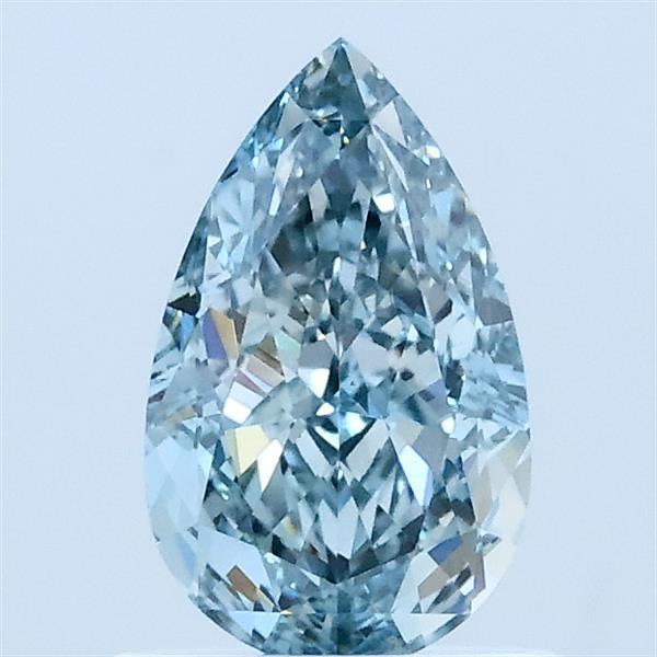 1.04 Carat Pear Lab Grown Diamond, Fancy Intense Blue Color, VS1 Clarity