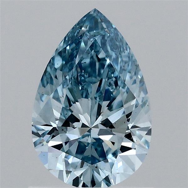 1.01 Carat Pear Lab Grown Diamond, Fancy Vivid Blue Color, VS1 Clarity