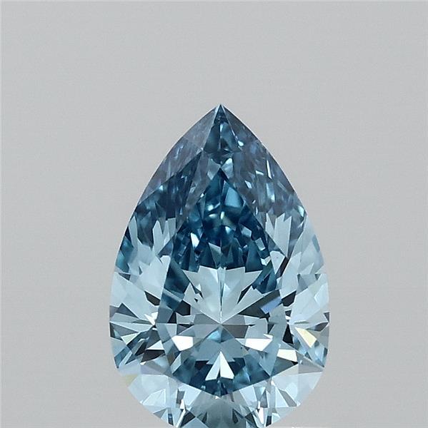 1.02 Carat Pear Lab Grown Diamond, Fancy Vivid Blue Color, VVS2 Clarity