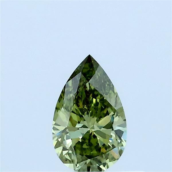 0.31 Carat Pear Lab Grown Diamond, Fancy Vivid Green Color, VS1 Clarity