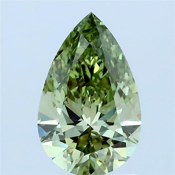 1.00 Carat Pear Lab Grown Diamond, Fancy Vivid Green Color, VS1 Clarity