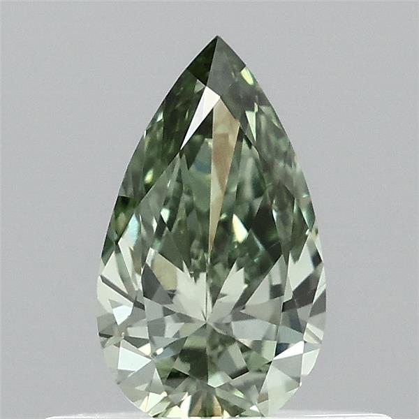 0.34 Carat Pear Lab Grown Diamond, Fancy Vivid Green Color, VS1 Clarity