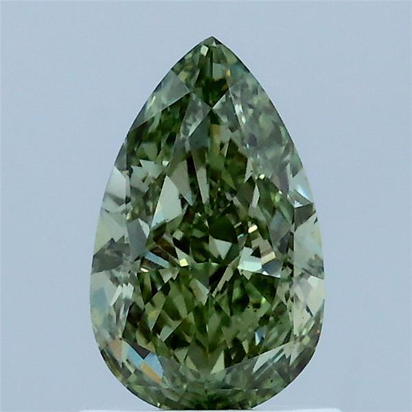 1.10 Carat Pear Lab Grown Diamond, Fancy Vivid Green Color, VS1 Clarity