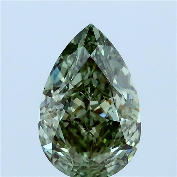 1.00 Carat Pear Lab Grown Diamond, Fancy Vivid Green Color, VS1 Clarity