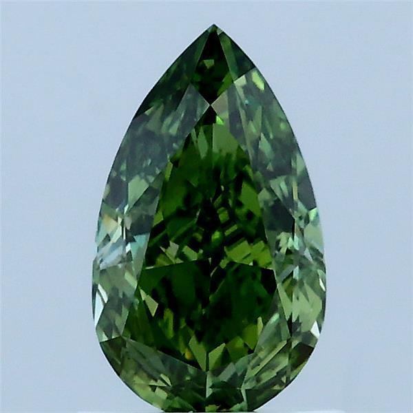 1.06 Carat Pear Lab Grown Diamond, Fancy Vivid Green Color, VS1 Clarity
