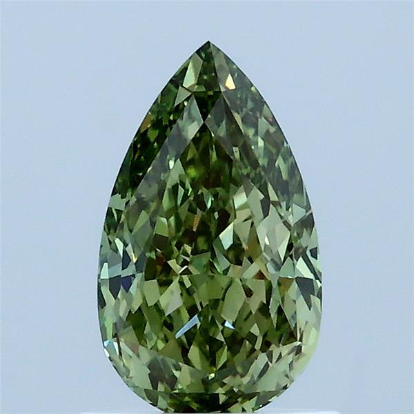 1.06 Carat Pear Lab Grown Diamond, Fancy Vivid Green Color, VS1 Clarity