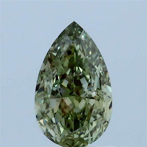 1.00 Carat Pear Lab Grown Diamond, Fancy Vivid Green Color, VS1 Clarity