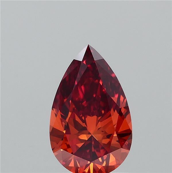 1.01 Carat Pear Lab Grown Diamond, Fancy Vivid Orange Color, VVS1 Clarity