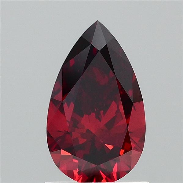 1.04 Carat Pear Lab Grown Diamond, Fancy Deep Orange Color, VVS2 Clarity