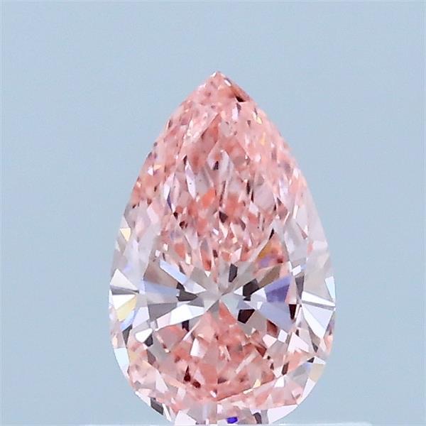 0.52 Carat Pear Lab Grown Diamond, Fancy Vivid Pink Color, VS1 Clarity
