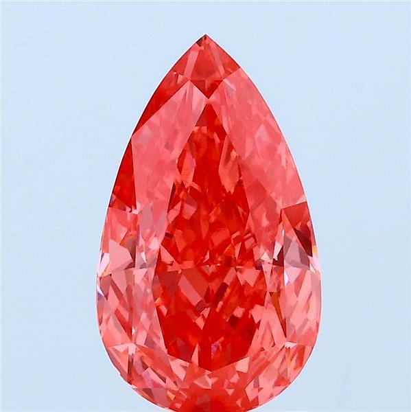 2.14 Carat Pear Lab Grown Diamond, Fancy Vivid Pink Color, VVS2 Clarity