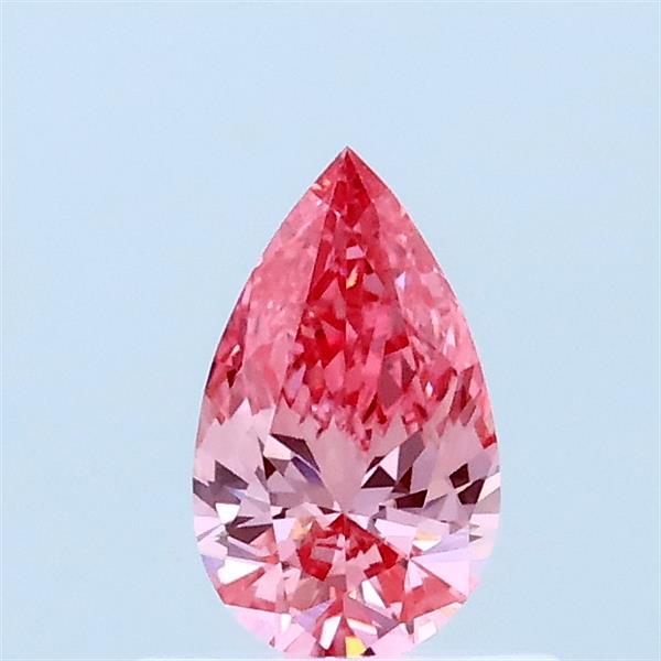0.35 Carat Pear Lab Grown Diamond, Fancy Vivid Pink Color, VVS2 Clarity