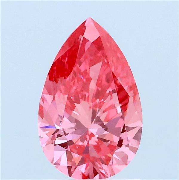 1.01 Carat Pear Lab Grown Diamond, Fancy Vivid Pink Color, VVS2 Clarity