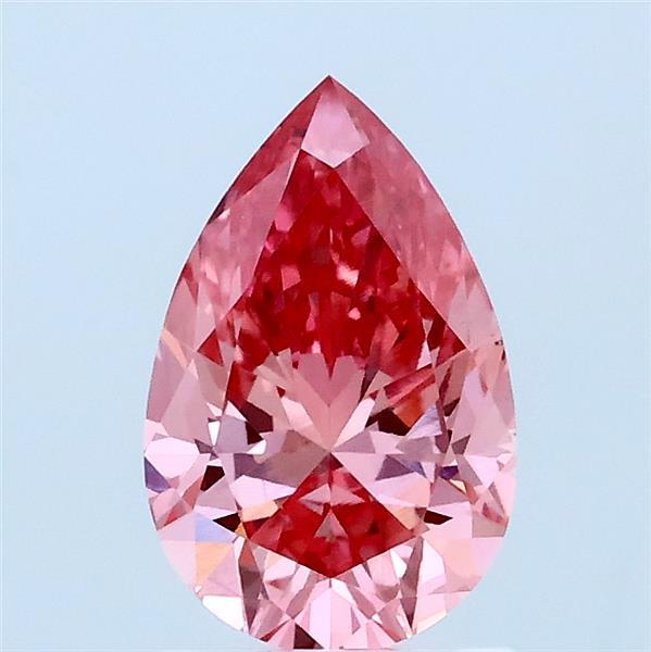 1.08 Carat Pear Lab Grown Diamond, Fancy Vivid Pink Color, VS1 Clarity
