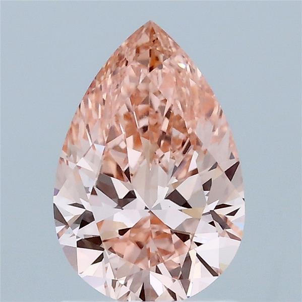 1.29 Carat Pear Lab Grown Diamond, Fancy Vivid Pink Color, VVS2 Clarity
