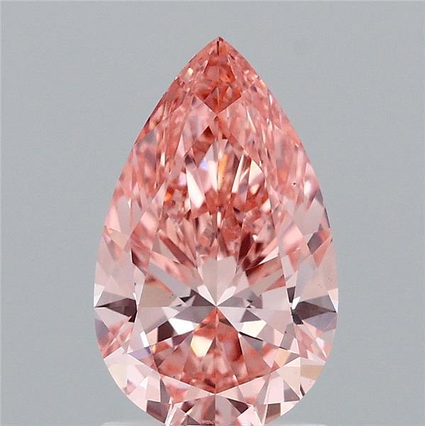 1.51 Carat Pear Lab Grown Diamond, Fancy Vivid Pink Color, VS1 Clarity
