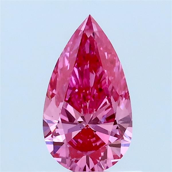 0.57 Carat Pear Lab Grown Diamond, Fancy Vivid Pink Color, VS1 Clarity