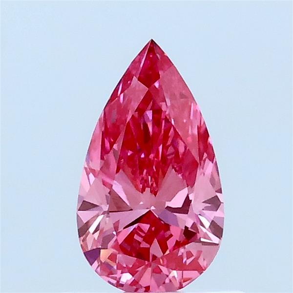 0.51 Carat Pear Lab Grown Diamond, Fancy Vivid Pink Color, VVS2 Clarity