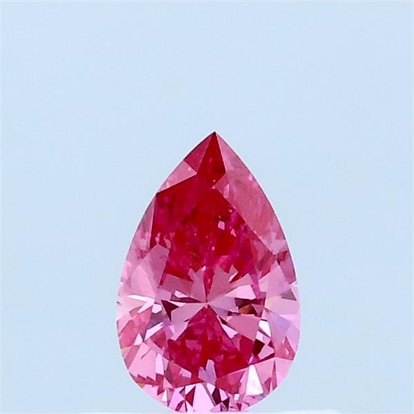 0.33 Carat Pear Lab Grown Diamond, Fancy Vivid Pink Color, VS2 Clarity