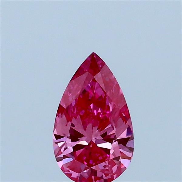 0.31 Carat Pear Lab Grown Diamond, Fancy Vivid Pink Color, VVS2 Clarity