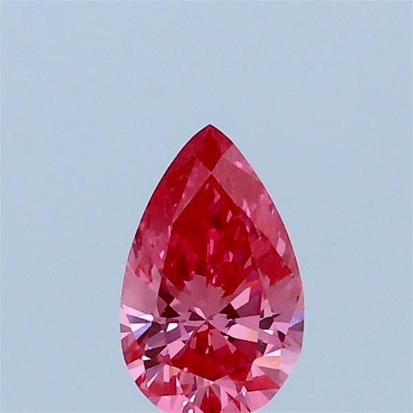 0.31 Carat Pear Lab Grown Diamond, Fancy Vivid Pink Color, VVS2 Clarity