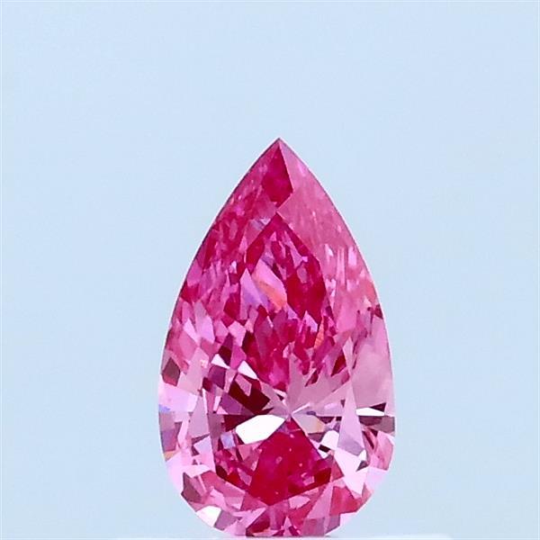 0.30 Carat Pear Lab Grown Diamond, Fancy Vivid Pink Color, VS1 Clarity