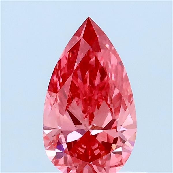 0.65 Carat Pear Lab Grown Diamond, Fancy Vivid Pink Color, VS1 Clarity