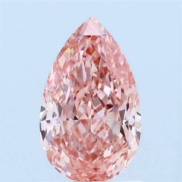 1.02 Carat Pear Lab Grown Diamond, Fancy Vivid Pink Color, VS1 Clarity
