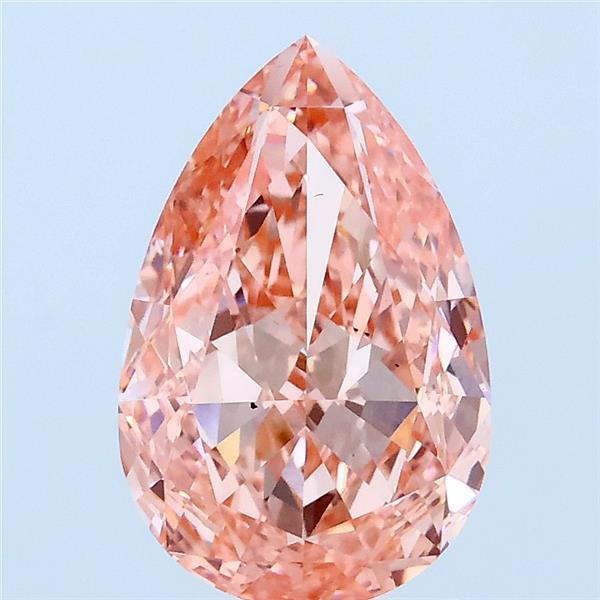 2.51 Carat Pear Lab Grown Diamond, Fancy Vivid Pink Color, VS2 Clarity