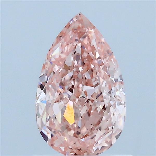 1.11 Carat Pear Lab Grown Diamond, Fancy Vivid Pink Color, VS1 Clarity