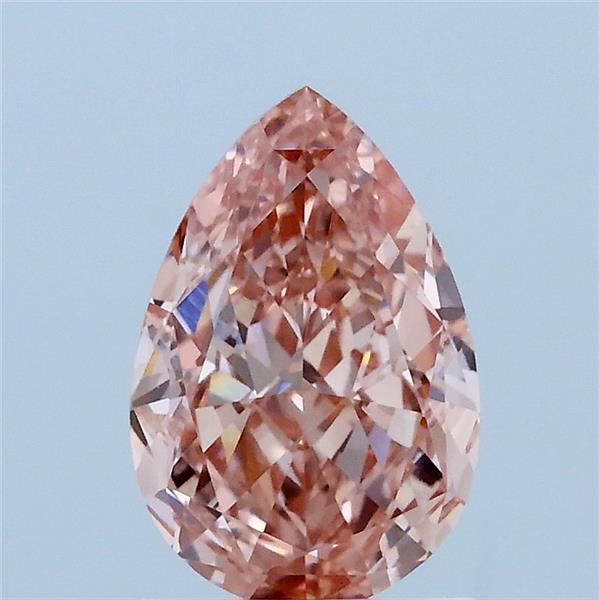 1.55 Carat Pear Lab Grown Diamond, Fancy Vivid Pink Color, VS1 Clarity