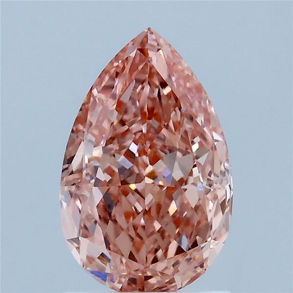 1.64 Carat Pear Lab Grown Diamond, Fancy Vivid Pink Color, VVS2 Clarity